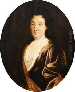 Portrait Of A Lady In Three Quarter View To The Left. by Johann Kupetzki