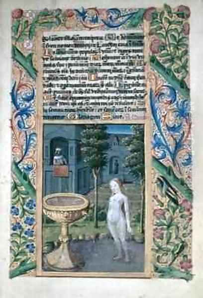 David spying on Bathsheba as she bathes - view 1