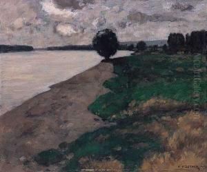 Nad Brzegiem Jeziora by Carl Kustner