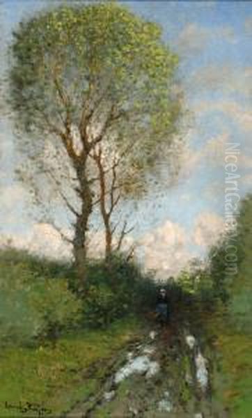 Woman In A Forest In Therain - view 1