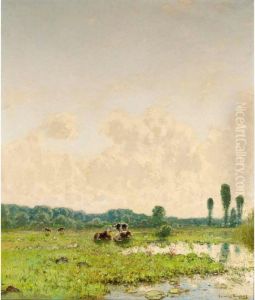 Cows In A Summer Landscape by Cornelis Kuypers