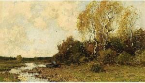 An Angler In A Riverlandscape