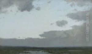 Evening: A Moonlit Polder Landscape by Cornelis Kuypers