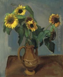 A Still Life With Sunflowers by Harrie Kuyten