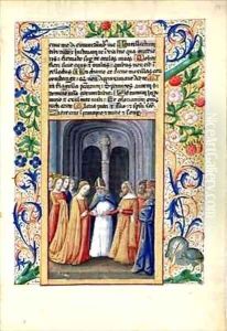 The marriage of Michal to David by Jean Colombe