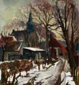 Winters Dorpsgezicht by Harrie Kuyten