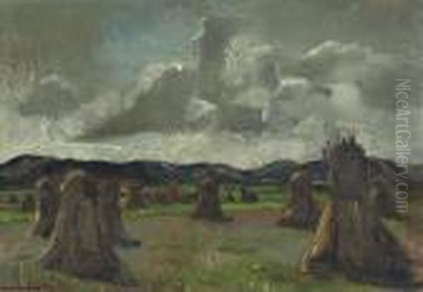 A Field With Haystacks - view 1