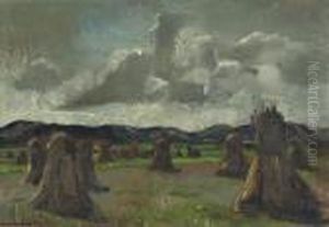 A Field With Haystacks by Harrie Kuyten