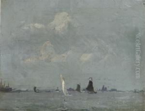 Sailing Boats On Open Water by Harrie Kuyten