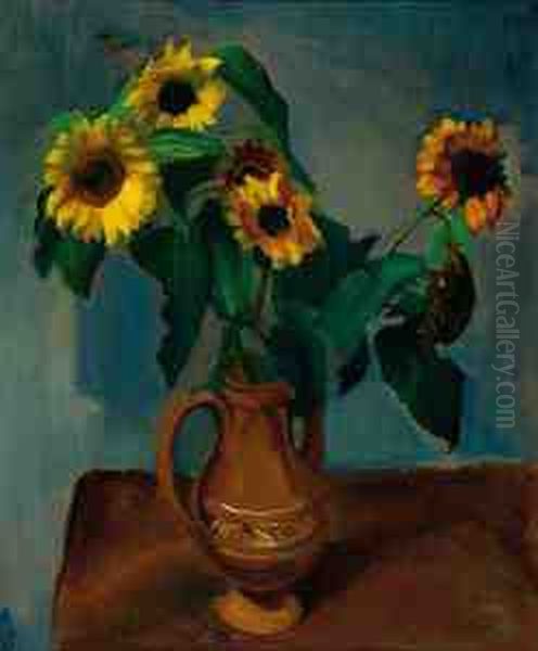 Sunflowers In A Jug - view 1