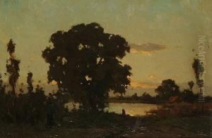 A Figure In A Landscape At Dusk thumbnail
