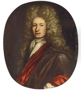 Portrait of William Rawson of Bradford Manor House, bust-length, in red robes and white stock