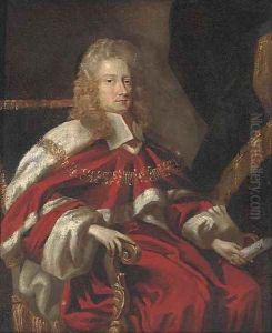 Portrait of George Jeffreys, 1st Baron Jeffreys of Wem (1648-1689), small seated three-quarter length, in robes