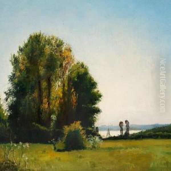 Landscape With Two Ladies With Sunshades - view 1