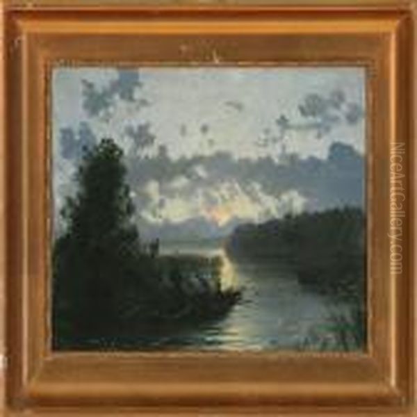 Lake At Moonlight - view 1