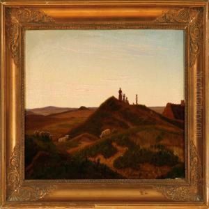 Children On A Hill In The Evening Sun