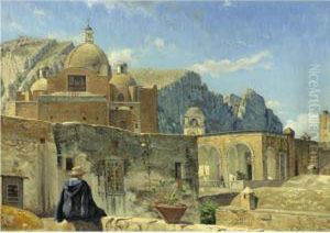 A Young Boy Seated On A Wall Overlooking Capri by Vilhelm Kyhn