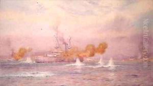 HMS Albion commanded by Capt A Walker Heneage completing the destruction of the outer forts of the Dardanelles in 1915 2