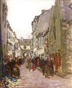 Street Scene With Figures by Georgina Moutray Kyle