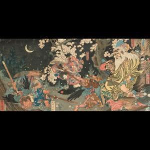 Battling Tengu by Kawanabe Kyosai