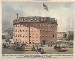 Advertisement for Hallet and Cumstoms Piano Forte Manufactory by Crosby, Charles H.