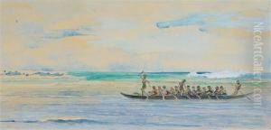Canoe Going From Up The Coast To Apia To A Big Talolo