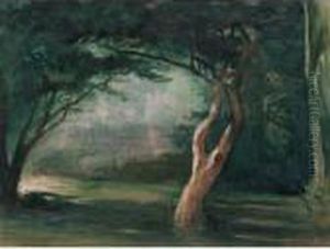 Study Of Trees In Moonlight, Honolulu, Hawaii by John La Farge