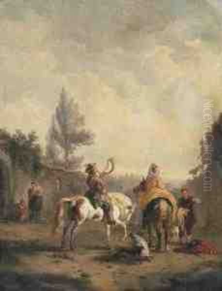 Hunters Resting In A Village - view 1