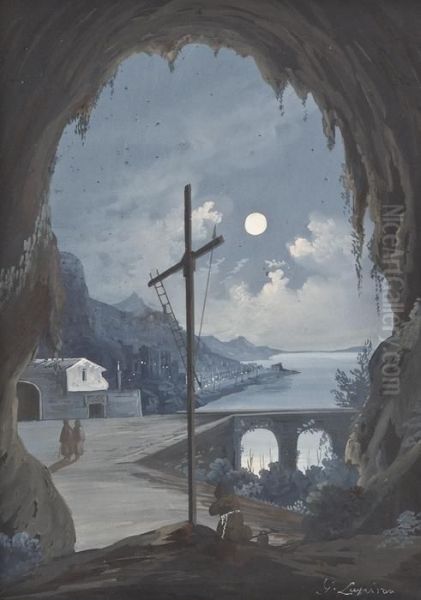 Veduta Notturna Di Amalfi Dalla Grotta Deicappuccini - view 1