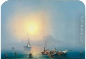 Fishing Before Capri On A Misty Morning