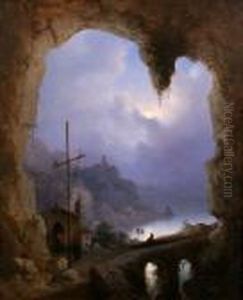View Of Amalfi From The Grotta Del Convento Dei Cappuccini by Gioacchino La Pira