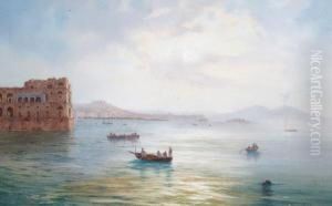 A View Of The Bay Of Naples From Palazzo Donnanna Towards Vesuvius