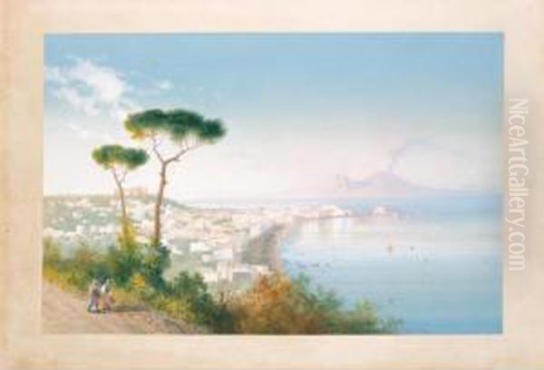 Napoli Vista Da Posillipo Con Due Pini Sulla Sinistra - view 1