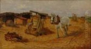 Hop Harvest Figures And A Grey Horse