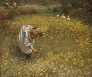 Marsh Marigolds by Henry Herbert La Thangue