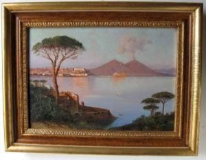Veduta Di Napoli Con Il Vesuvio