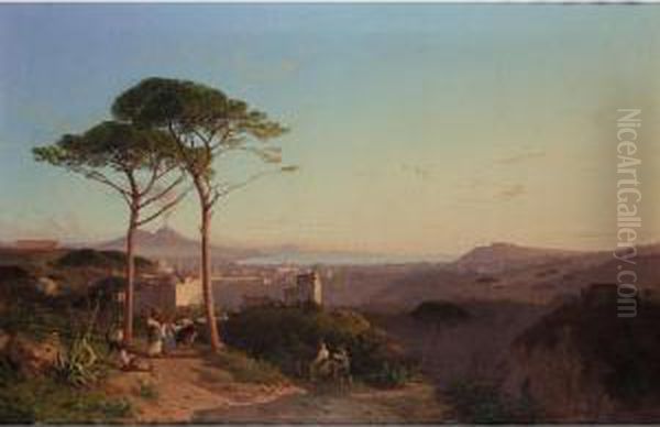 View Over The Bay Of Naples Towards Vesuvius - view 1
