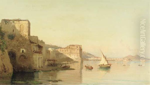 A View On Palazzo D'anna And The Bay Of Naples, The Vesuvius In The Distance - view 1