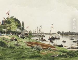 Canotage Sur La Seine, Argenteuil by Edme Emile Laborne