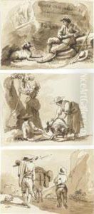 An Album Of Forty-one Drawings: 
Scenes With Travellers And People Seated And Resting In Landscapes