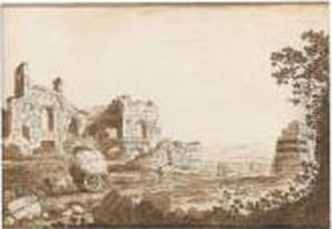 A Pair Of Italian Landscapes With Classical Ruins