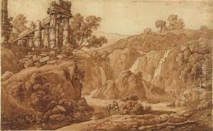 Landscape With Classical Ruins And Two Figures