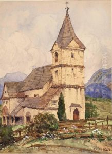 Ruckseite Betitelt "kirche In Leonstein 1931" by Fritz Lach