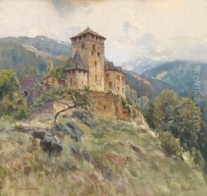 Groppenstein Fortress Near Obervellach by Fritz Lach