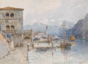 A View Of Perasto At Gardasee by Fritz Lach