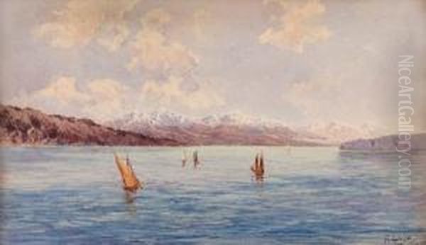 Seelandschaft Mit Gebirgskette - view 1