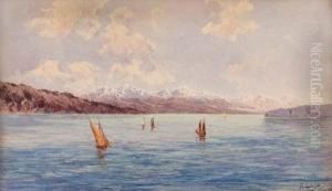 Seelandschaft Mit Gebirgskette by Fritz Lach