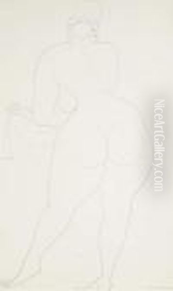 Standing Nude, Seen From Behind - view 1