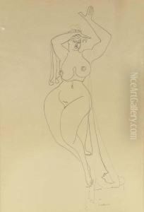 Nude With Veil by Gaston Lachaise