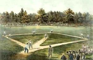 The American National Game of Baseball Grand Match at Elysian Fields Hoboken NJ 2 by Currier